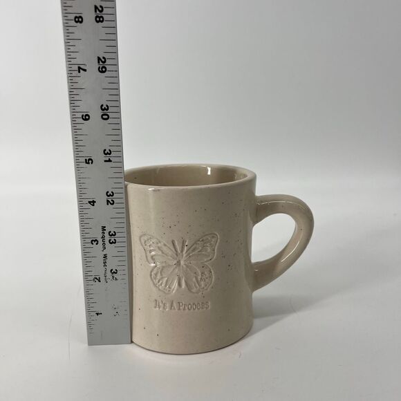 “It’s a process” Butterfly Cream Color Mug - Picture 5 of 5